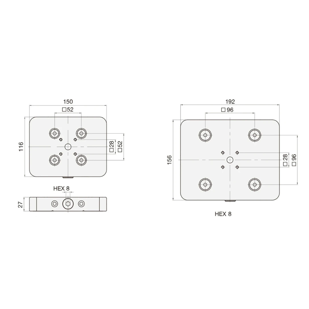 PL-S150 Zero Positioning Rectangular Master Plate - Görsel 2